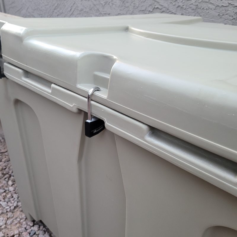 A photo demonstrating how Desert Plunge cold plunge tubs can be locked for child safety