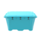 A photo of a closed Grizzly 450 cold plunge tub in a teal blue color.