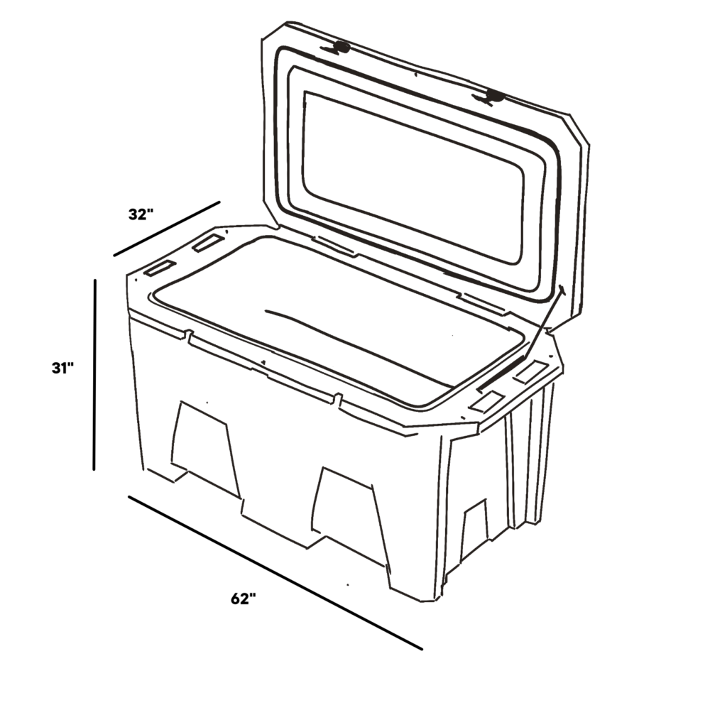 A sketch of the footprint and dimensions of the Exclusive Desert Plunge grizzly cold plunge tub