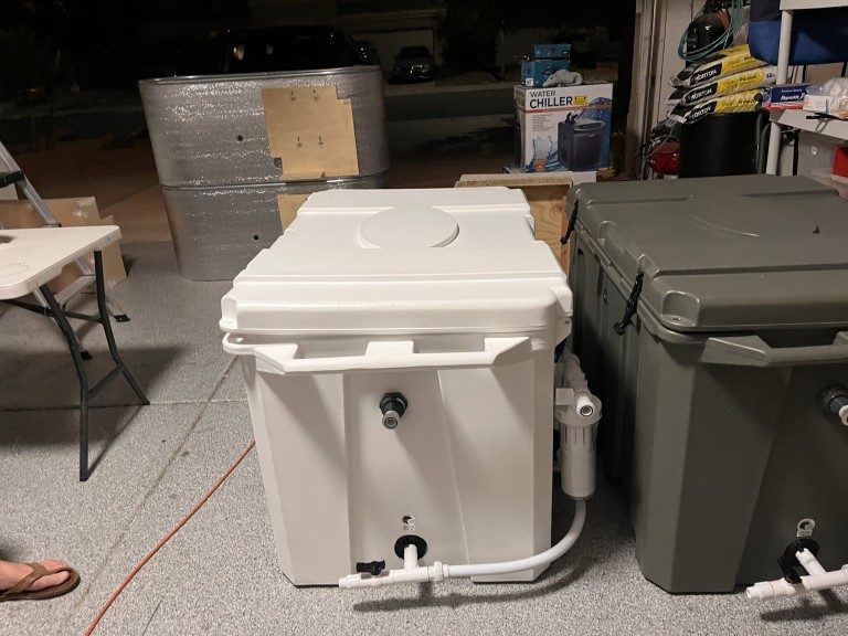 A photo of the current cold plunge tubs made by Desert Plunge. 